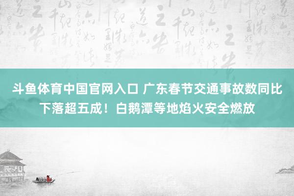 斗鱼体育中国官网入口 广东春节交通事故数同比下落超五成！白鹅潭等地焰火安全燃放